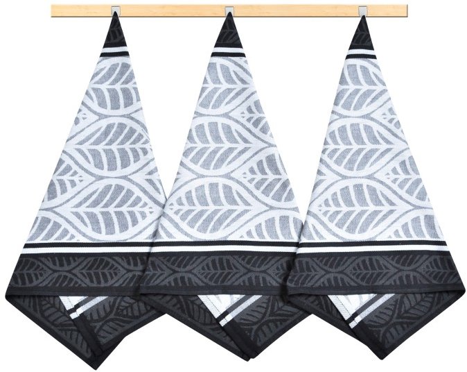 Bellatex Sada utěrek 3 ks 50 × 70 cm, 135 geometrie černá