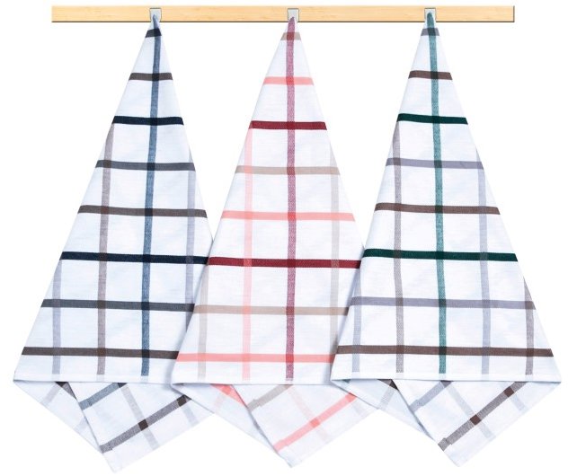 Bellatex Sada utěrek 3 ks 50 × 70 cm, 131 kostka zelená, béžová , šedá