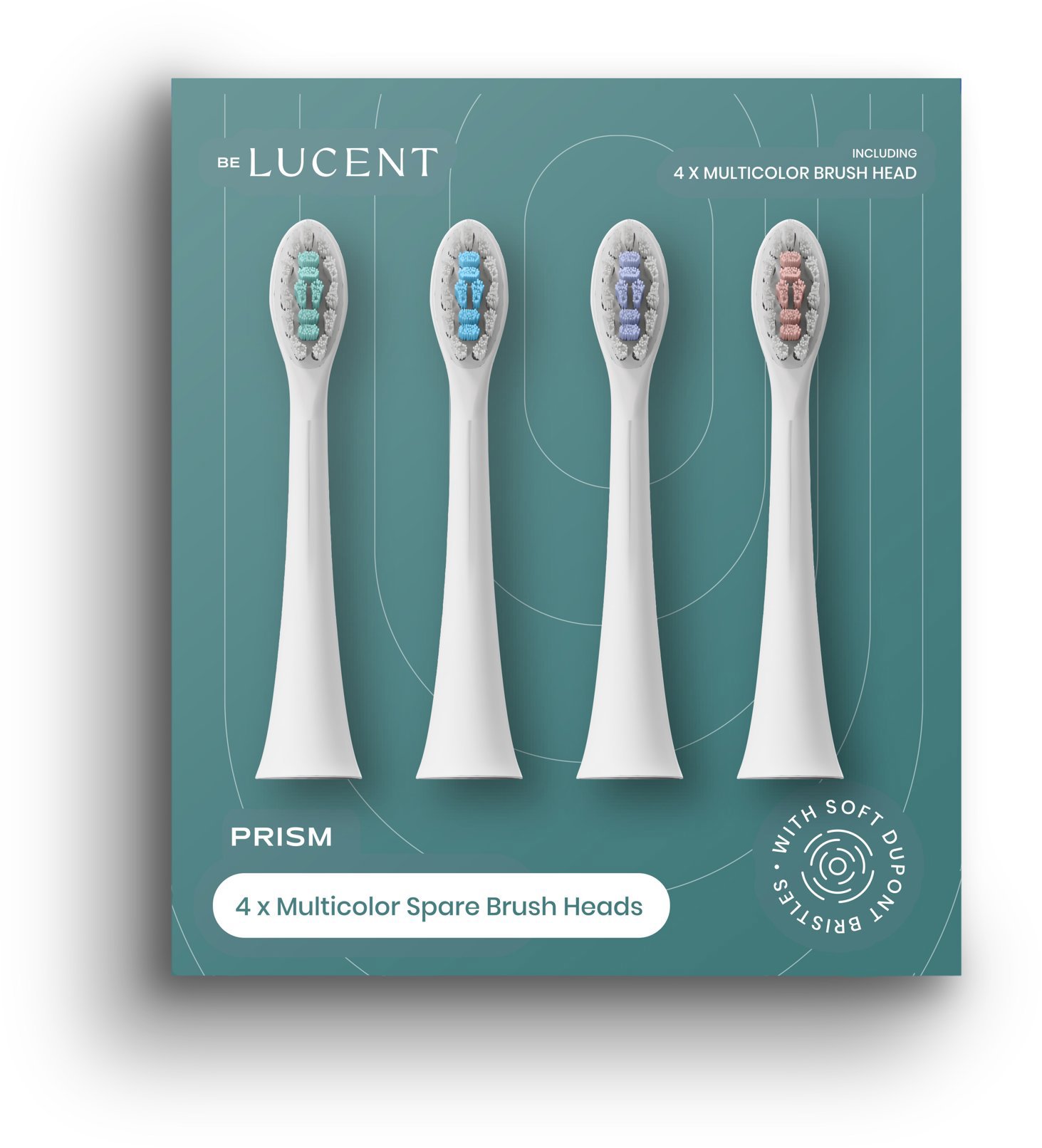 Be Lucent Prism Sonic Toothbrush Heads 4 Pack Multicolor