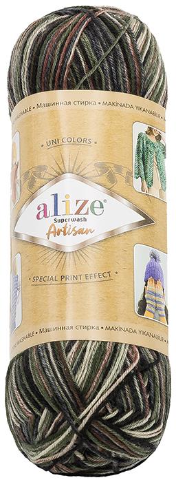 BELLATEX Příze Artisan 100 g - 9014 šedá, černá, khaki