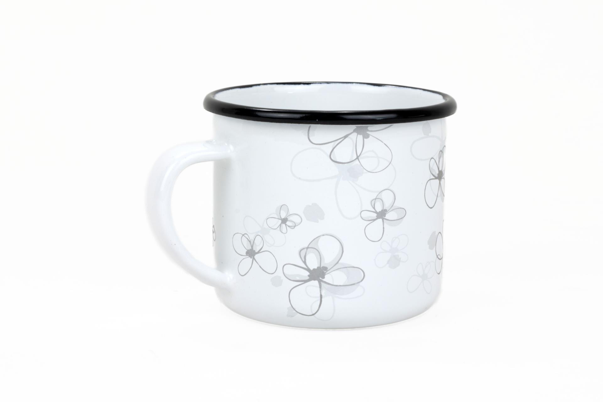 BELIS PREMIUM Smaltovaný hrnek bílý 8 cm 0,35 l
