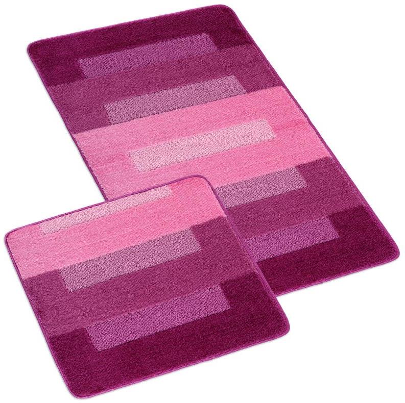 BELLATEX Sada Bany 60 × 100 cm + 60 × 50 cm obdélníky růžovovínové