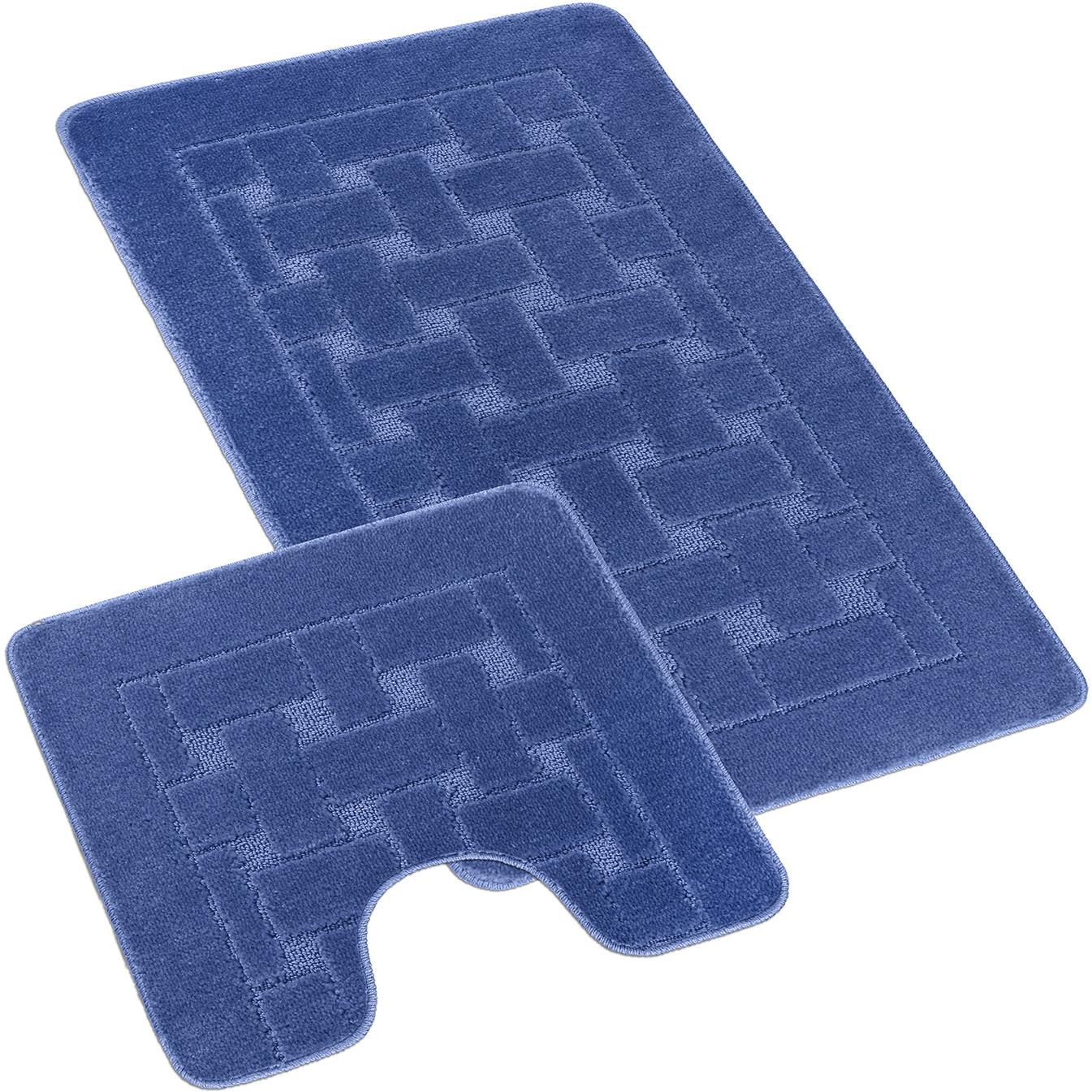 Bellatex Sada Bany 60 × 100 cm + 60 × 50 cm 810/009 Uni obdélníky modré