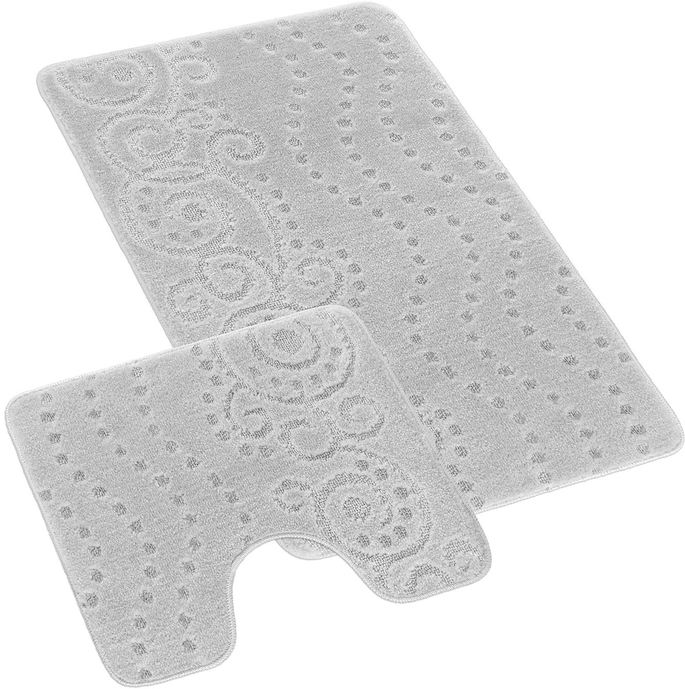 Bellatex Sada Bany 60 × 100 cm + 60 × 50 cm 810/012 Uni ornament sv.šedý