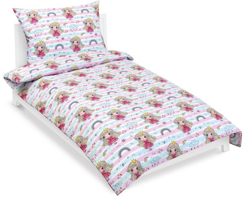 Bellatex Povlečení Junior 90/090 cm princezna s duhou 140 × 200 cm, 70 × 90 cm