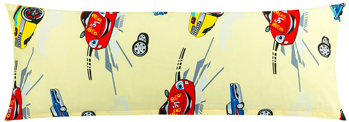 BELLATEX Povlak - náhradní manžel polštář 55 × 180 cm, závodní auta žlutá