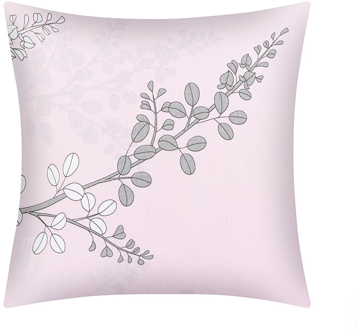 Bellatex Povláček 90/133A 40 × 40 cm šedá větvička na růžové
