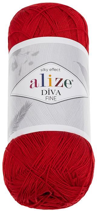 Vlnika Diva Fine 100 g, 106 červená