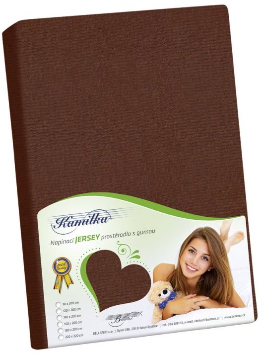 BELLATEX Jersey 180 × 200 cm × 40 cm 018 tmavě hnědé