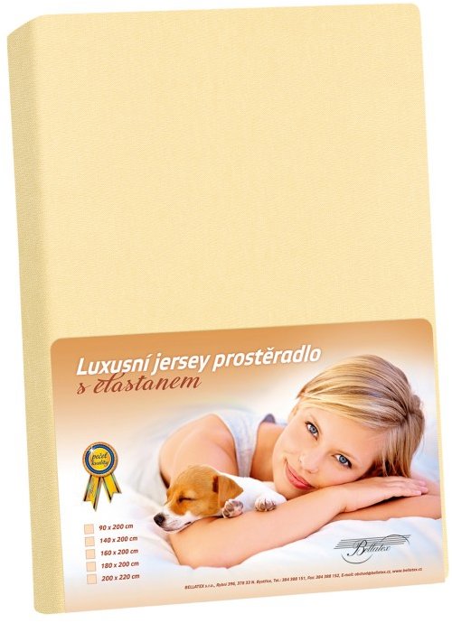 BELLATEX KL1 Jersey s elastanem 90 × 200 cm 304 vanilkové