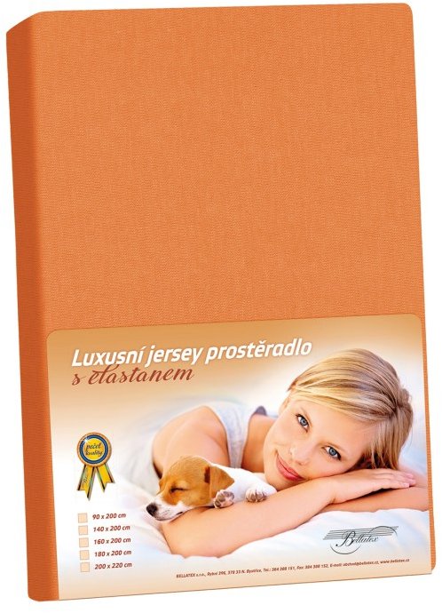 BELLATEX KL1 Jersey s elastanem 90 × 200 cm 349 mandarinkové
