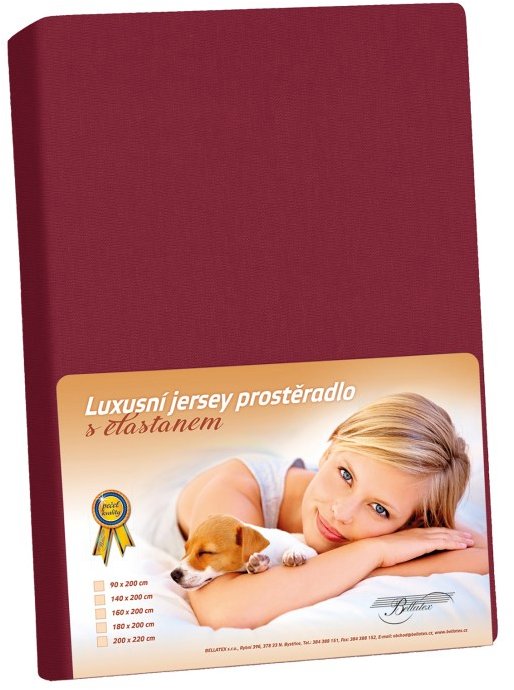 BELLATEX KL3 Jersey s elastanem 160 × 200 cm 320 bordó
