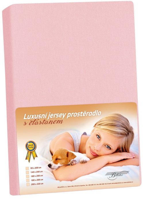 BELLATEX KL4 Jersey s elastanem 180 × 200 cm 310 růžové