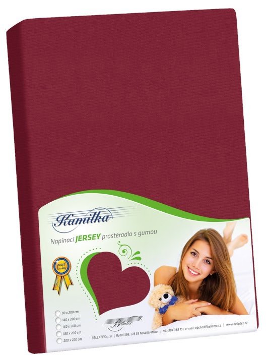 BELLATEX Jersey 120 × 200 cm, 020 vínové