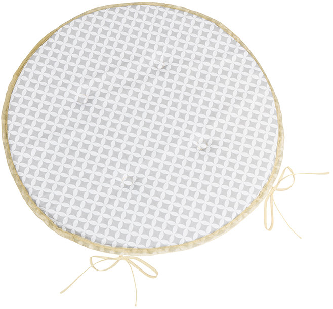 BELLATEX Sedák ADÉLA 79\905 kulatý hladký průměr 40 cm kosočtverce šedobílé