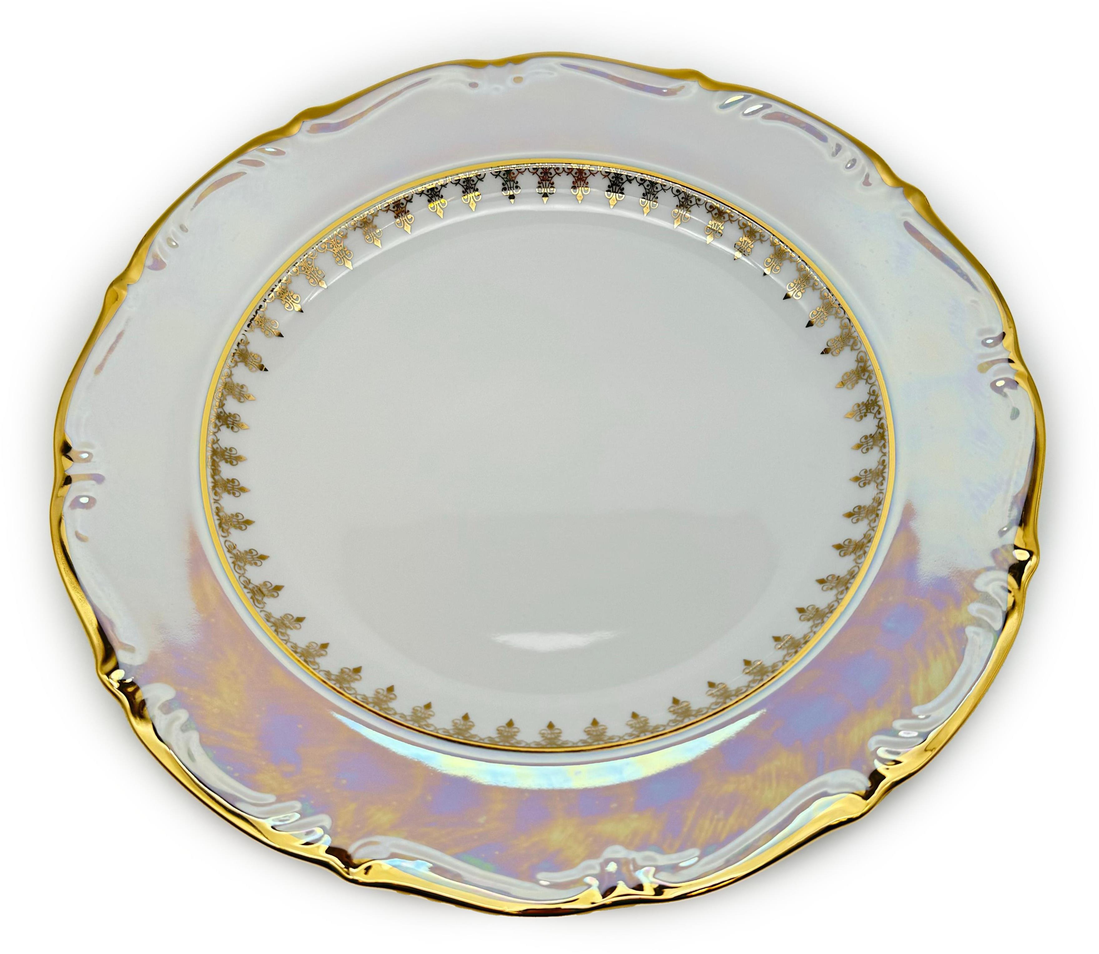 Royal Czech Porcelain - Mělké talíře 27 cm, sada 6 ks, dekor Praha