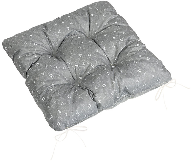 BELLATEX Adéla Sedák 41/227 prošívaný 40 × 40 cm pnoucí kvítek šedý