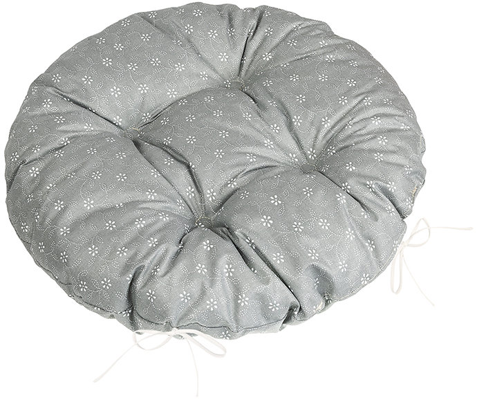 BELLATEX Adéla Sedák 62/227 kulatý prošívaný prům. 40 cm pnoucí kvítek šedý