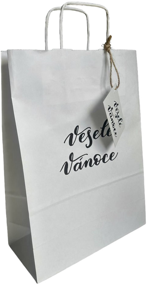 Be Nice Taška Veselé Vánoce, bílá, 3 ks