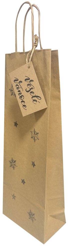 BE NICE Dárková taška na víno se jmenovkou - Veselé Vánoce, 3 ks