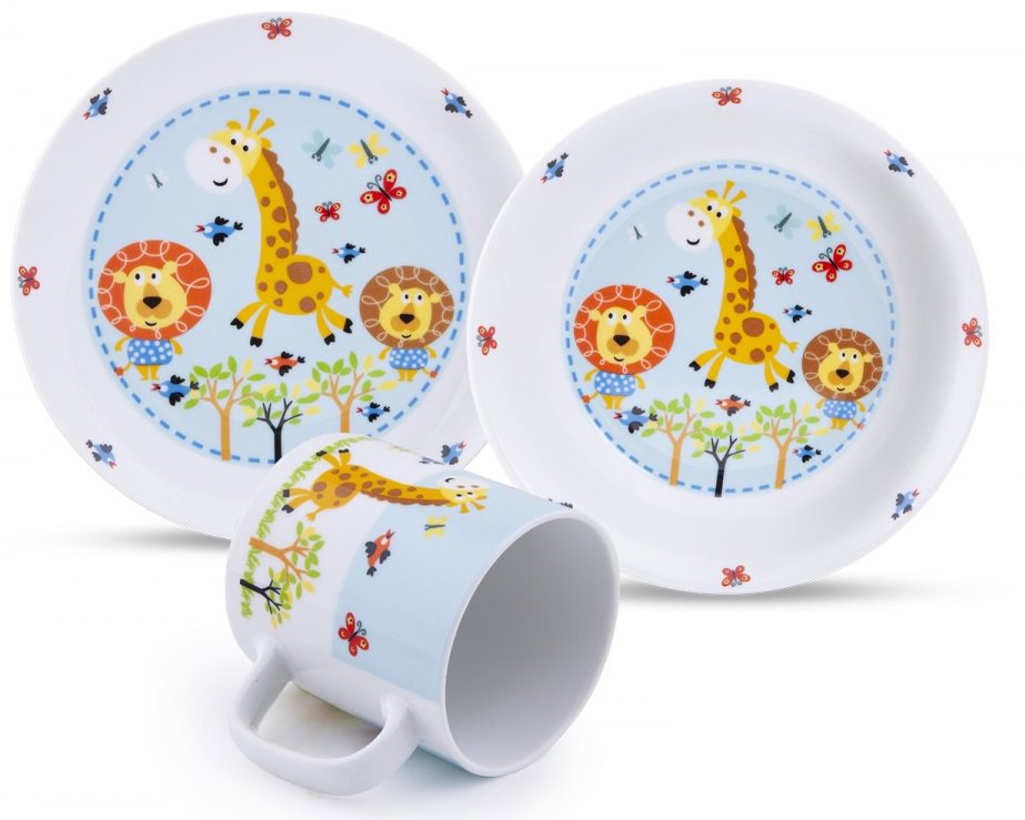 Berndorf Dětský porcelán 3dílná souprava SAFARI