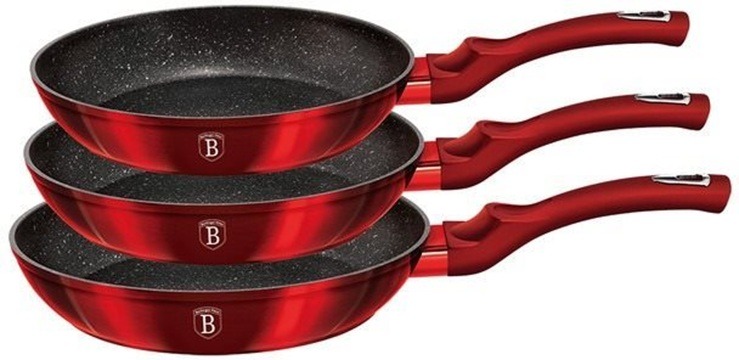 BerlingerHaus Pánev sada 3 ks Burgundy Metallic Line BH-1288