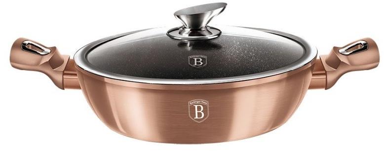 BERLINGERHAUS Pekáč kulatý s mramorovým povrchem a poklicí 28 cm Rosegold Metallic Line