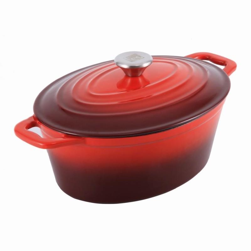 CS KOCHSYSTEME Xanten s poklicí litinový 36 × 28 cm červený