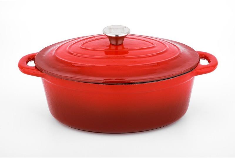CS KOCHSYSTEME Xanten s poklicí litinový 37 × 22 cm červený
