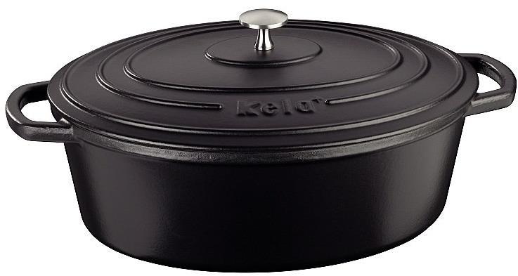 KELA Calido litinový s poklicí 33 × 26 cm černý