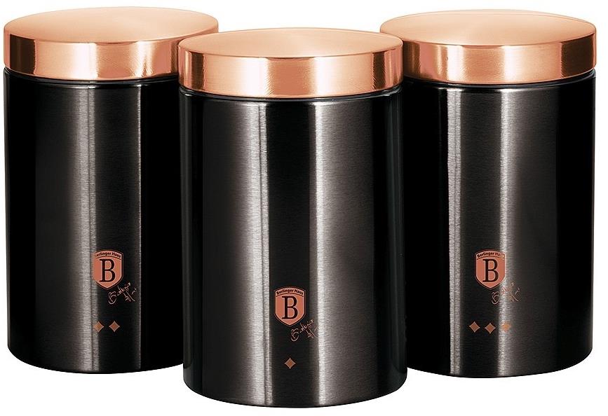 BERLINGERHAUS Dóza na potraviny sada 3 ks Black Rose Collection