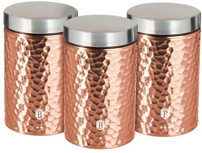 BERLINGERHAUS Dóza na potraviny sada 3 ks Primal Rosegold Metallic Line II
