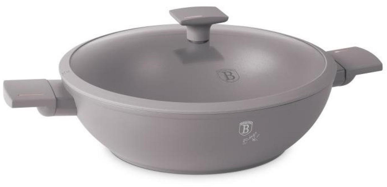 BERLINGERHAUS Wok s titanovým povrchem a poklicí 30 cm Taupe Collection