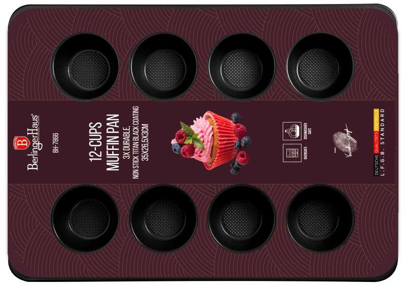 BERLINGERHAUS Forma na muffiny s nepřilnavým povrchem 12 ks Burgundy