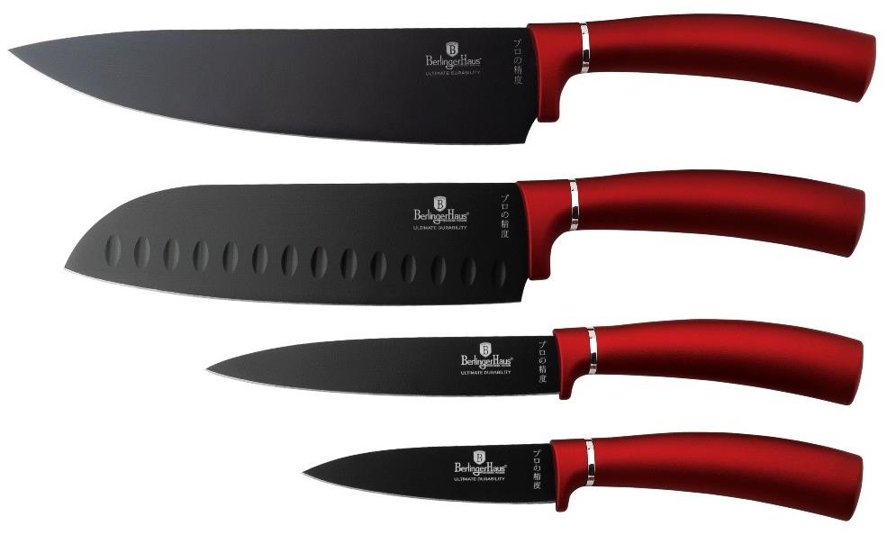 BERLINGERHAUS Sada nožů s nepřilnavým povrchem 4 ks Burgundy Metallic Line
