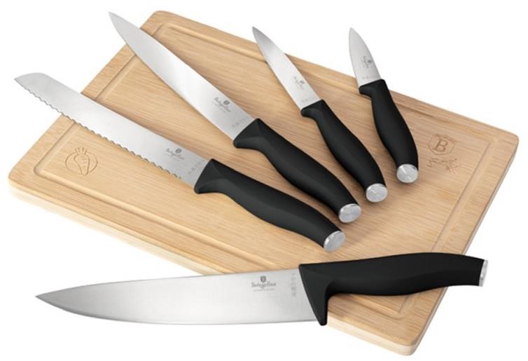 BERLINGERHAUS Sada nožů s prkénkem 6 ks Matte Black Collection
