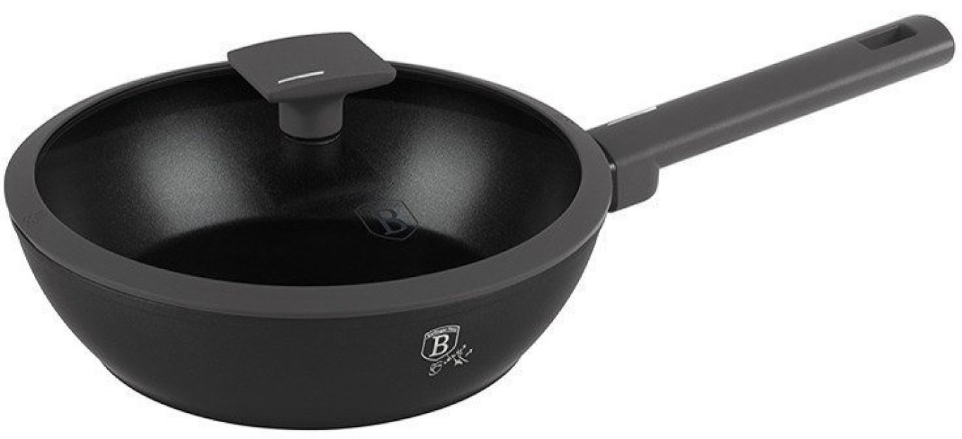 BerlingerHaus Antracit Collection Pánev hluboká s titanovým povrchem a poklicí 24 cm