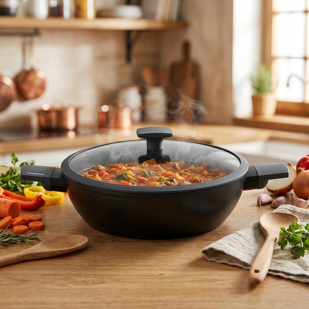 BerlingerHaus Antracit Collection Hluboká pánev s titanovým povrchem a poklicí 28 cm
