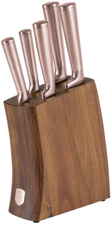 BerlingerHaus Taupe Collection Sada nožů se stojanem z akátového dřeva 6 ks BH-3126