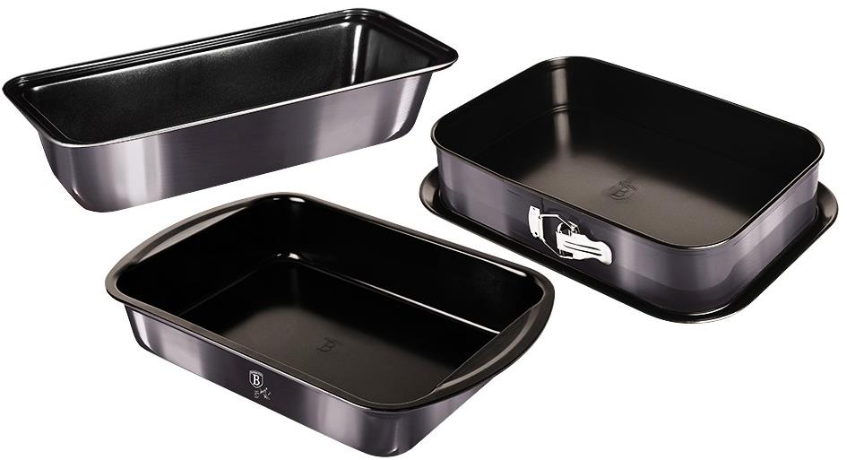 BERLINGERHAUS Plech a formy na pečení s titanovým povrchem sada 3 ks Carbon PRO Line