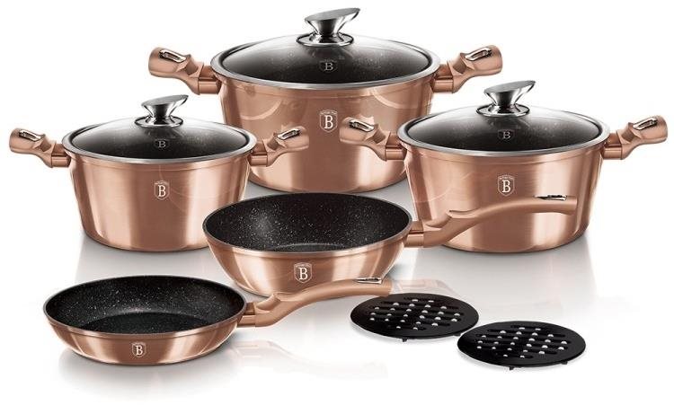 BerlingerHaus Sada nádobí Rosegold Metallic Line 10ks BH-1220N