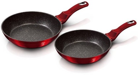 BerlingerHaus Metallic Line Burgundy Edition Sada pánví s mramorovým povrchem 2 ks