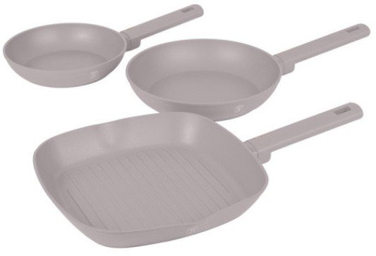 BerlingerHaus Taupe Collection Sada pánví 3 ks s titanovým povrchem