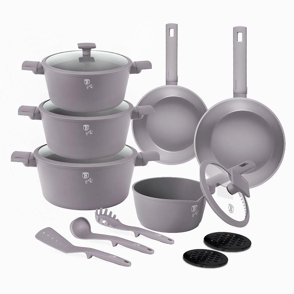 BERLINGERHAUS Sada nádobí s titanovým povrchem 15 ks Taupe Collection