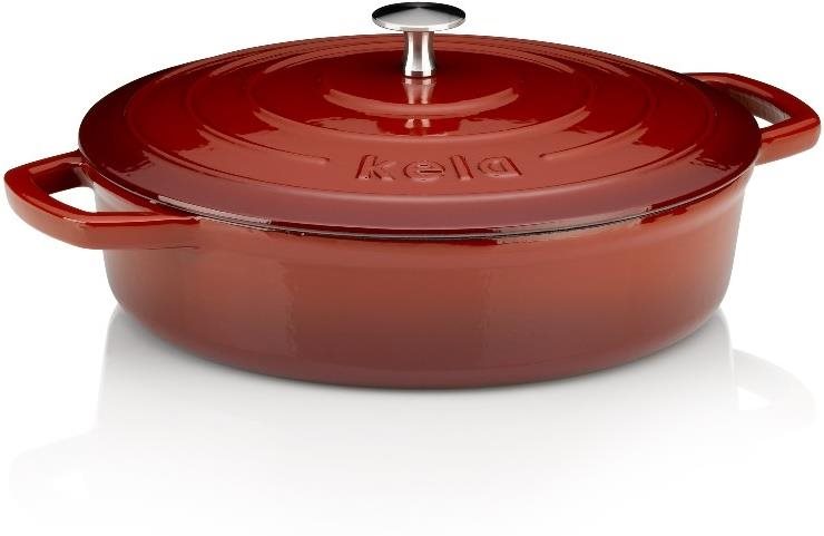 KELA Kastrol litinový Calido 28 cm červená