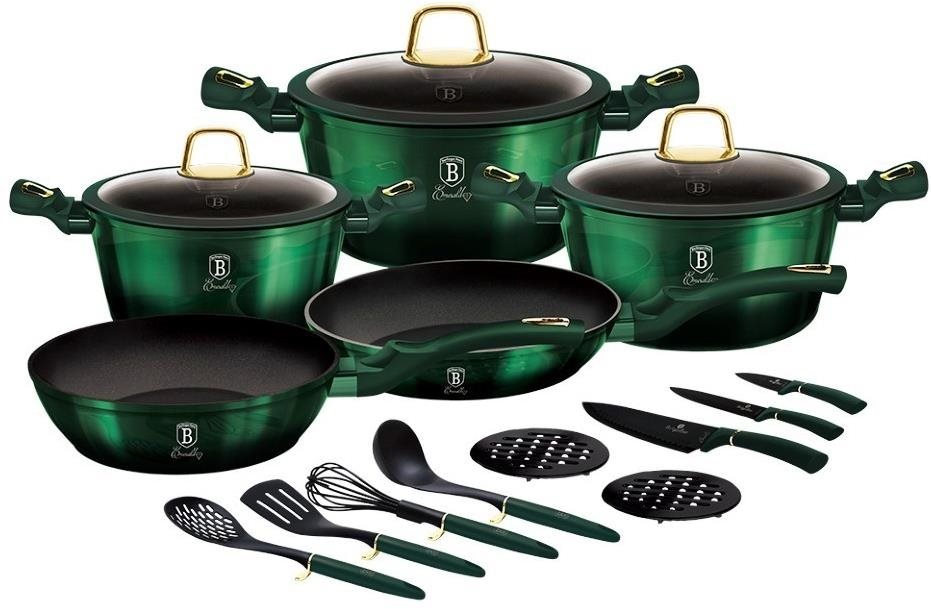 BERLINGERHAUS Sada nádobí s titanovým povrchem 17 ks Emerald Collection