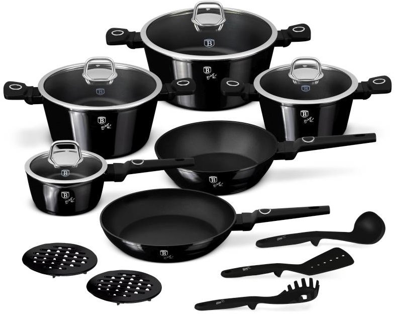 BERLINGERHAUS Sada nádobí s titanovým povrchem 15 ks Black Vantage Collection II.
