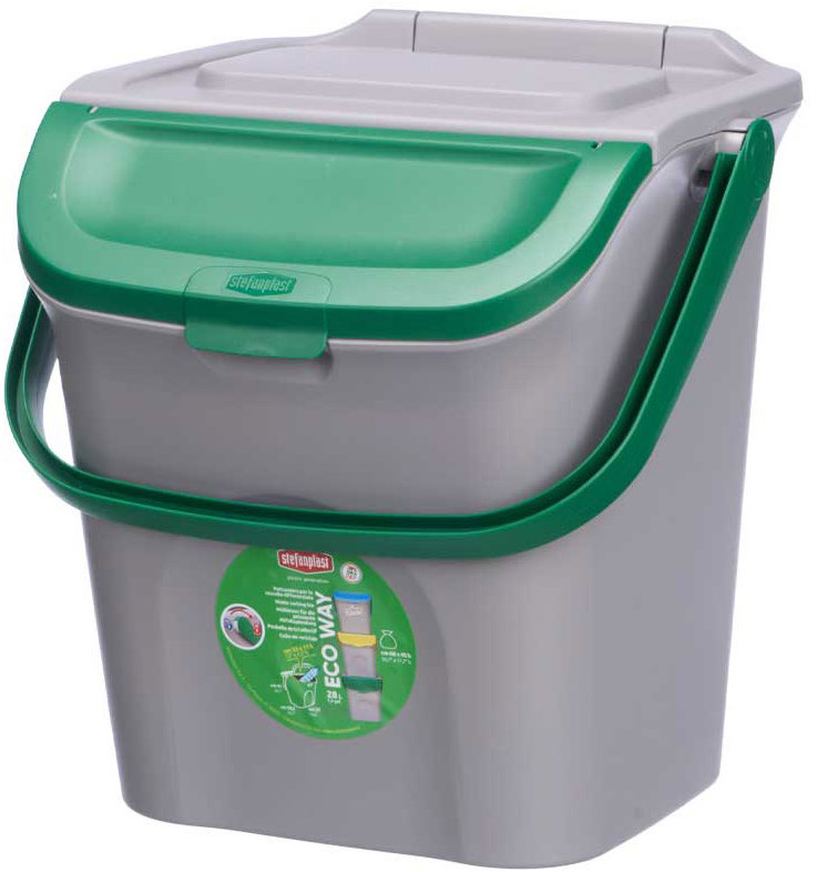 StefanPlast na tříděný odpad, 28 l, zelený