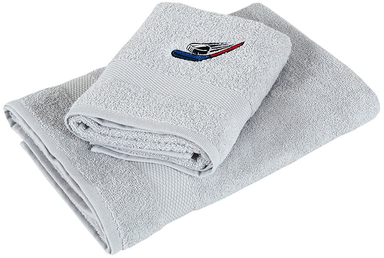 B.E.S. PETROVICE Osuška froté Adria s výšivkou Hockey 70 × 140 cm, šedá
