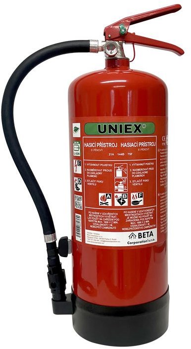 BETA Hasicí přístroj pěnový 6l F6 UNIEX bez fluoru vč. revize